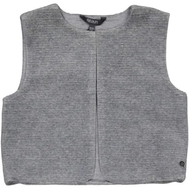 Quapi gilet grijs melange rib gebreid, foto 2