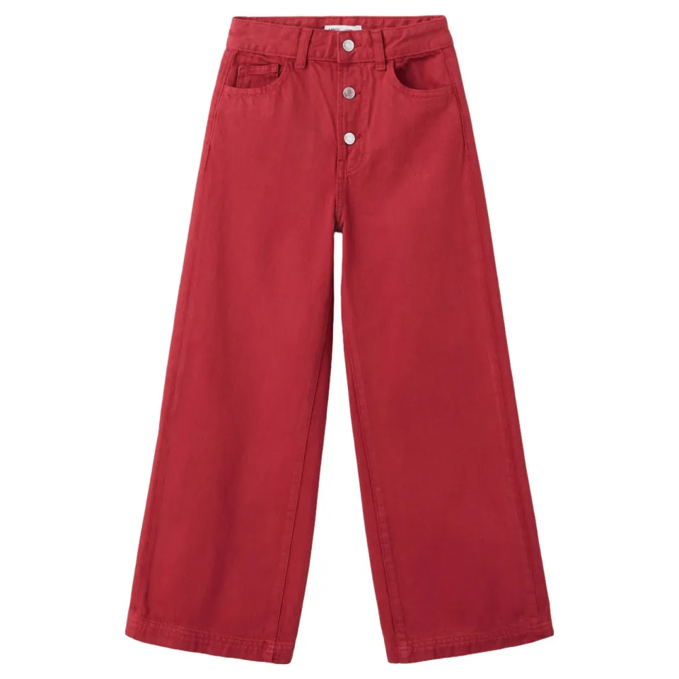Mango Kids wide leg jeans - rood, foto 2