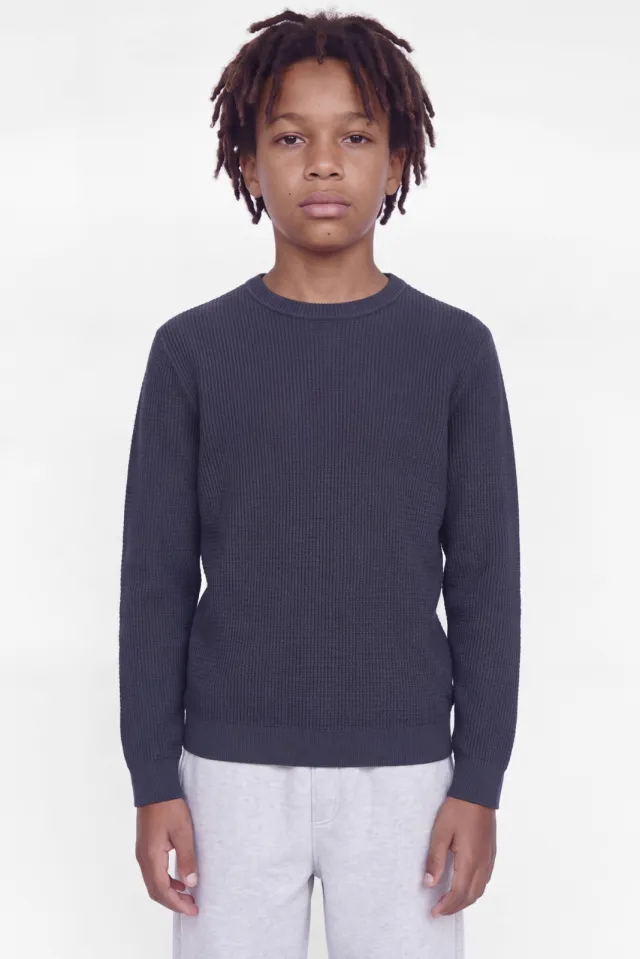 Jack & Jones JUNIOR katoenen gebreide trui - donkerblauw