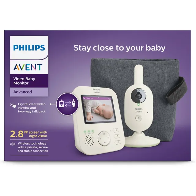 Philips AVENT Babymonitor met video - SCD882/26 Leisteen