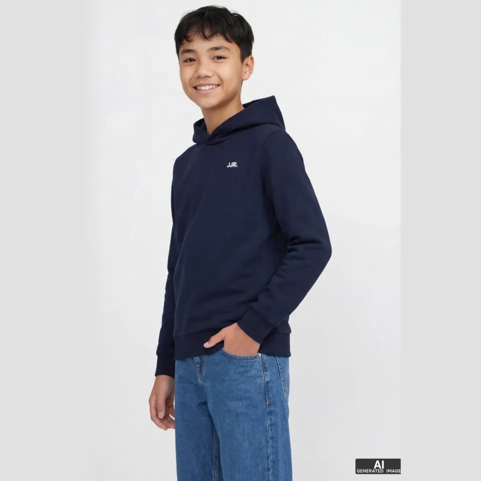 JJ Rebel JUNIOR hoodie donkerblauw, foto 4