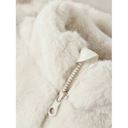 NAME IT KIDS faux fur jas ecru, foto 4