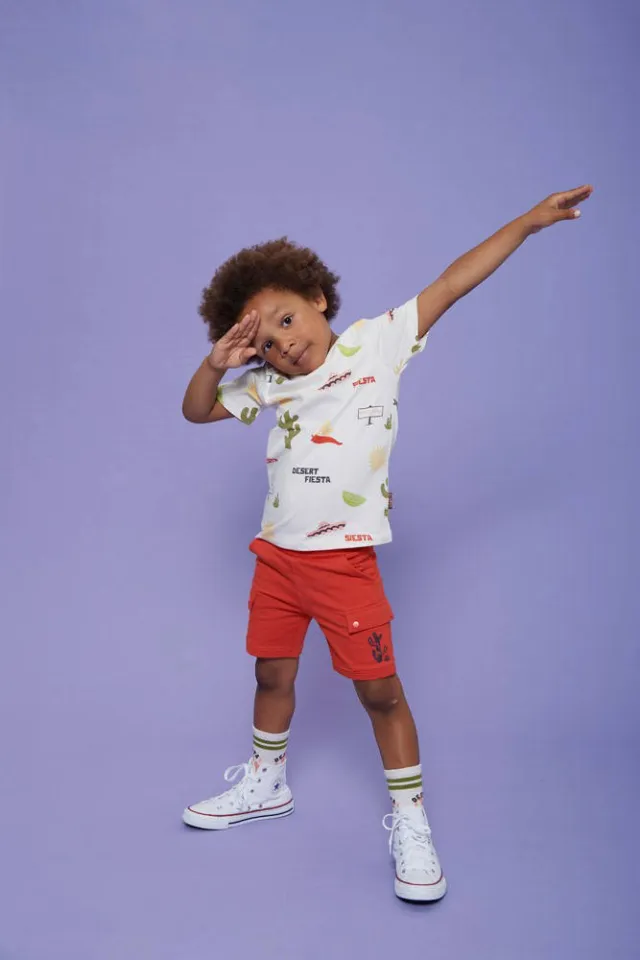 Sturdy T-shirt Desert Fiesta ecru ecru/groen/geel