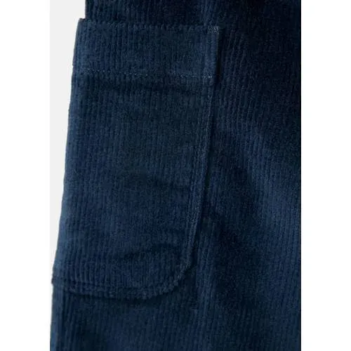 Mango corduroy cargobroek donkerblauw, foto 4