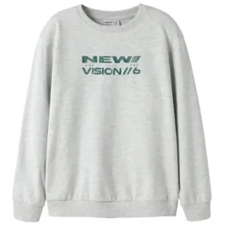NAME IT KIDS sweater met backprint - grijs Backprint