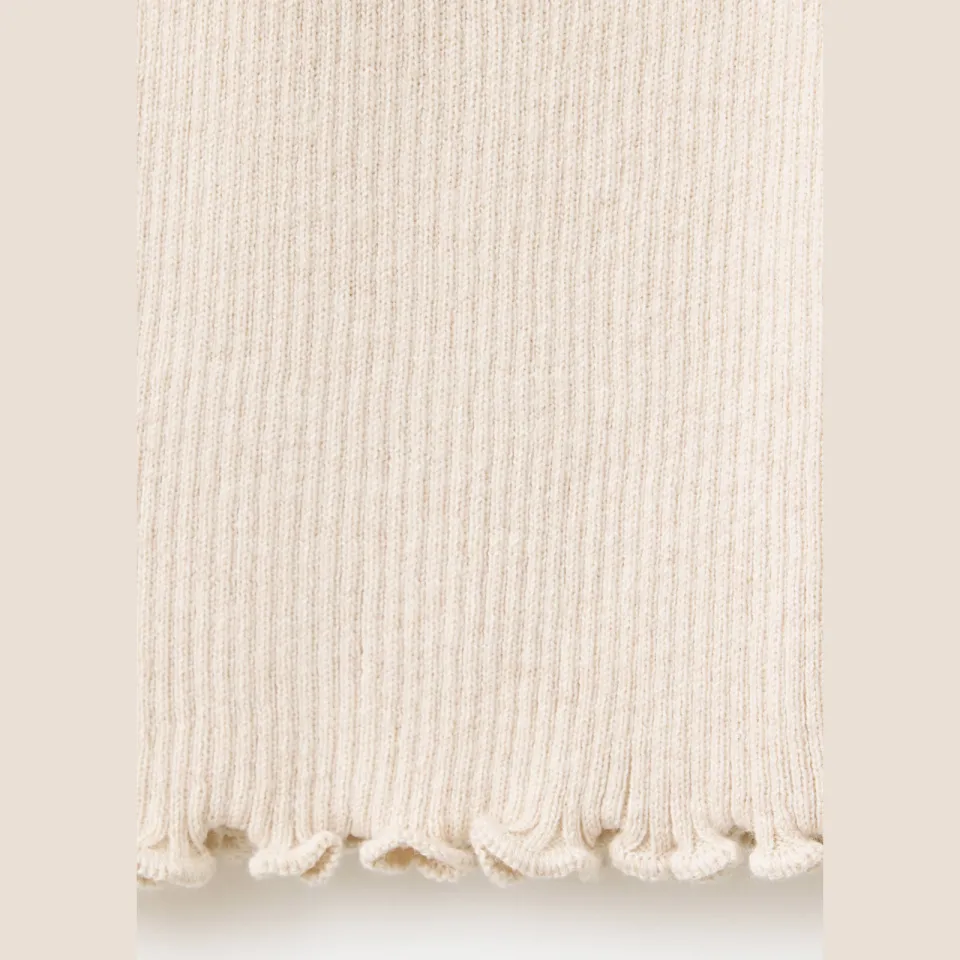 Mango wide leg casual broek beige, foto 4