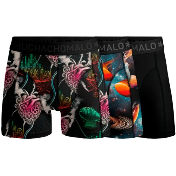 Muchachomalo Heren 3-pack Boxershorts Modern Age Veelkleurig