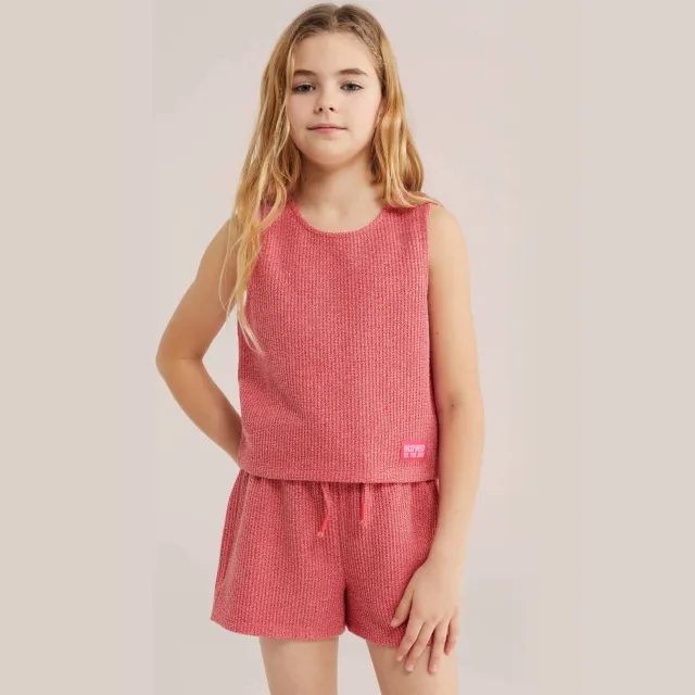 WE Fashion mouwloze top grof gebreid rood, foto 4