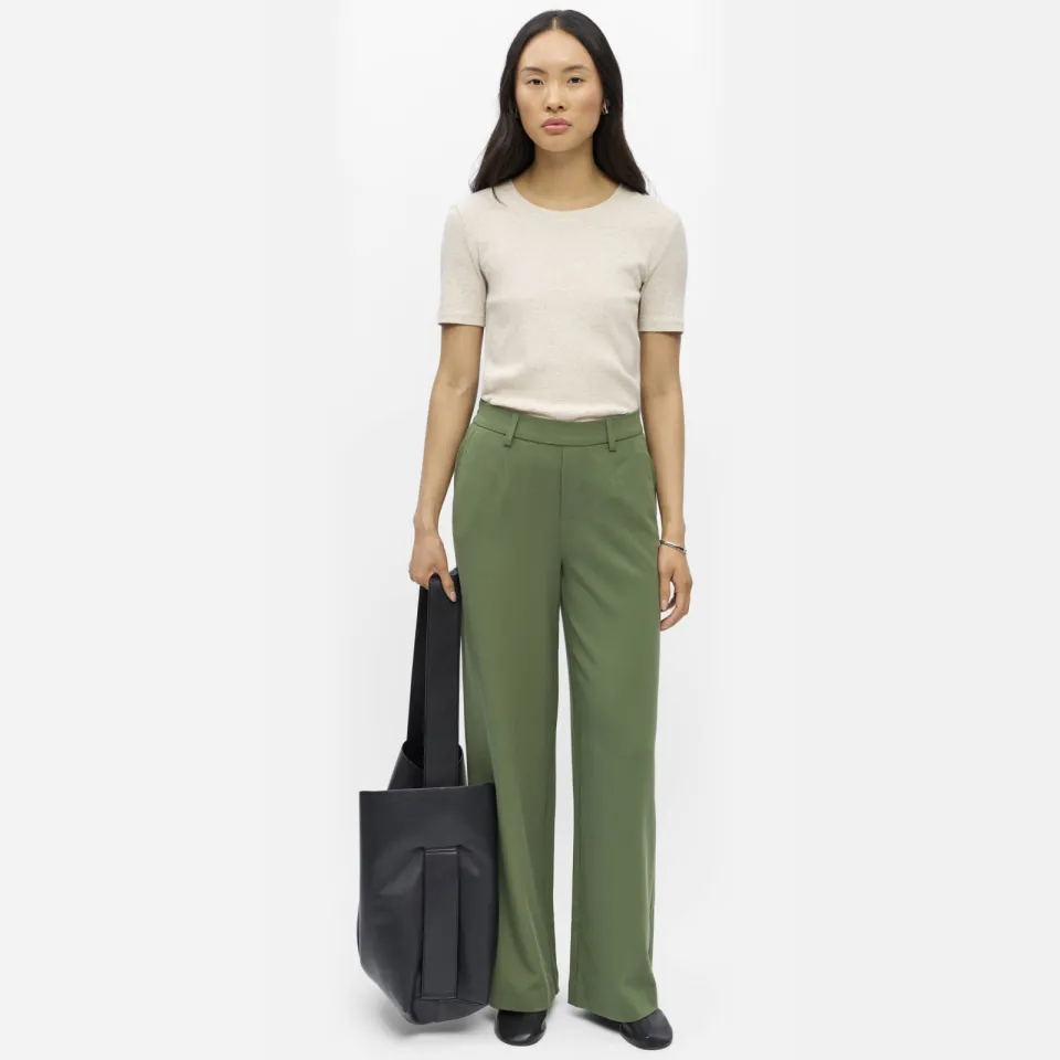 Object wide leg pantalon - groen