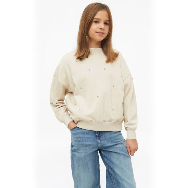 s.Oliver sweater met strass-steentjes - beige