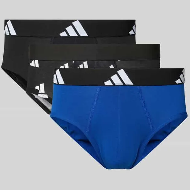 Adidas Slip met elastische band met logo in een set van 3 stuks, model 'Active Flex' Zwart