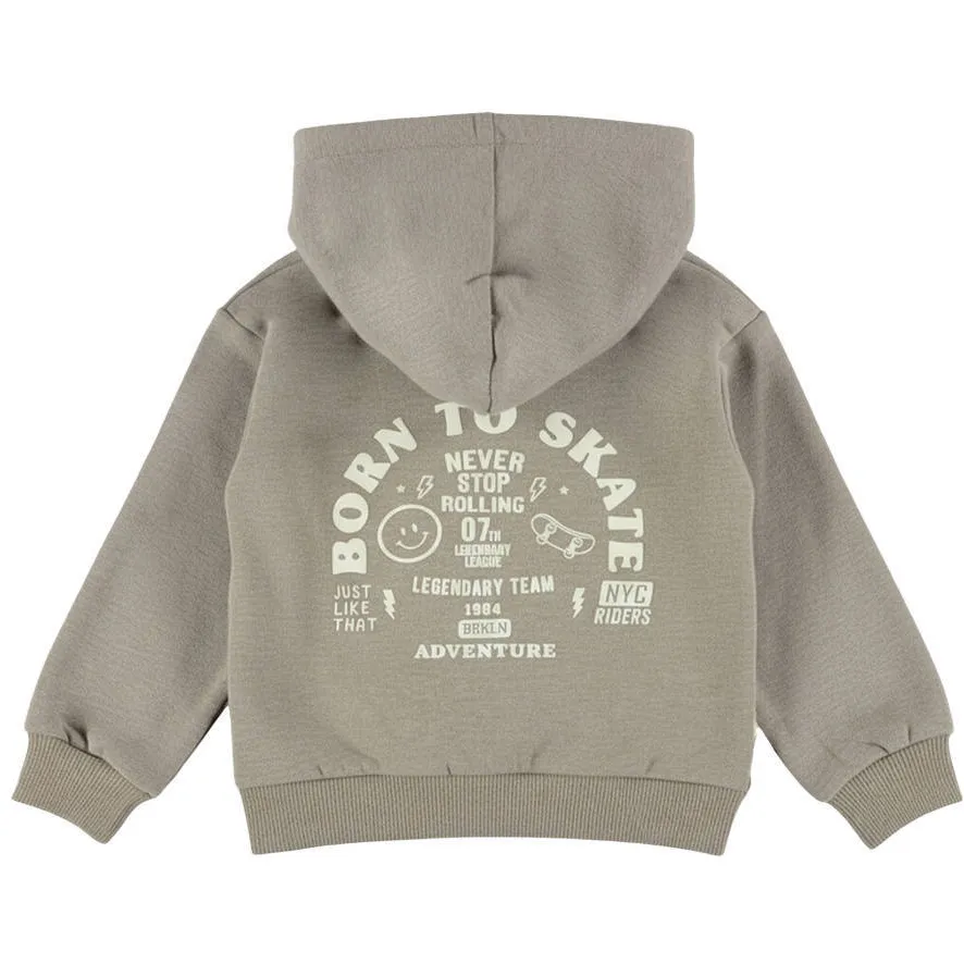 Dirkje oversized hoodie met backprint - kaki, foto 3