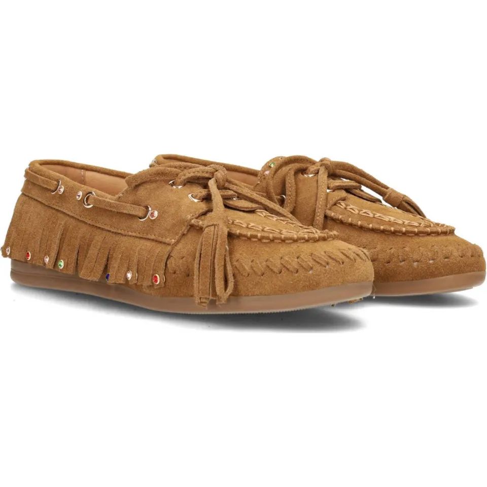 Haboob Yara suède mocassins cognac, foto 5