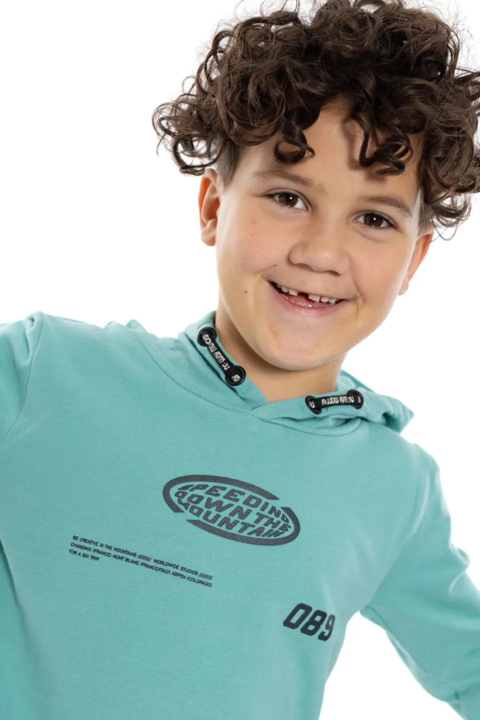 No Way Monday rechtvallende hoodie met tekst - turquoise, foto 7