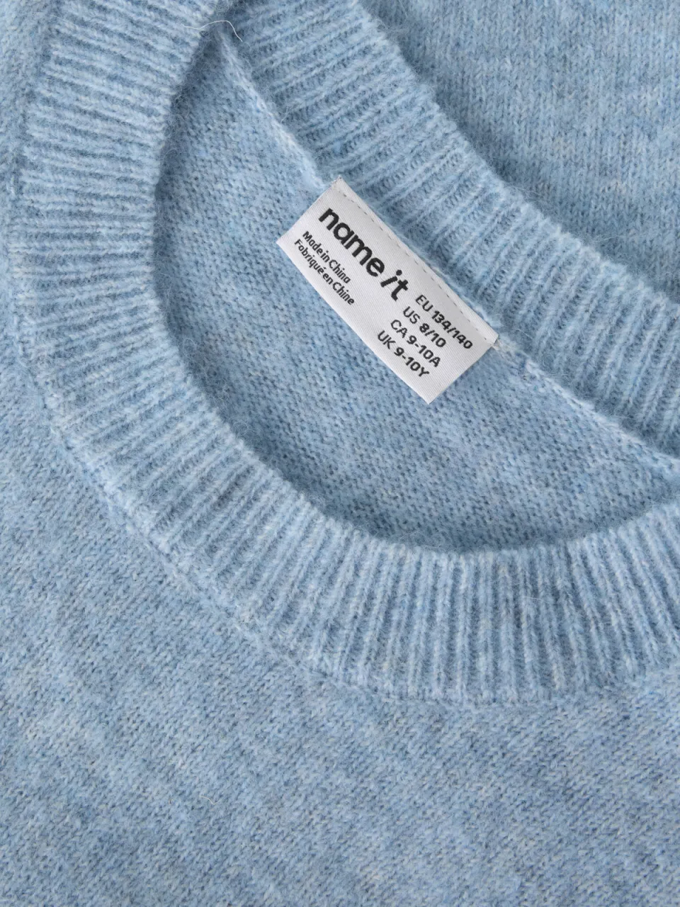 NAME IT KIDS trui met wol - lichtblauw Meisjes Polyester Ronde hals Effen, foto 4