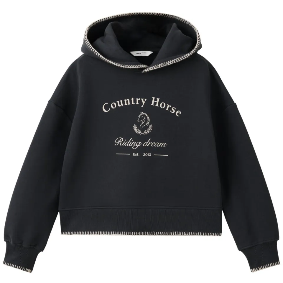 Mango Kids hoodie met tekst - antraciet, foto 2