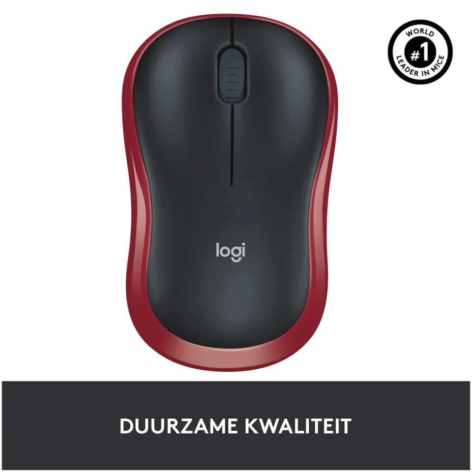 Logitech M185 draadloze muis rood, foto 3