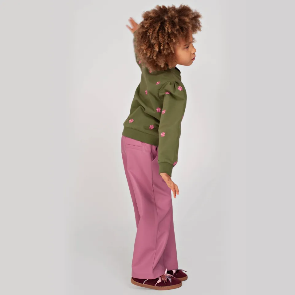 Jubel oversized sweater Moon Flowers olijfgroen/roze, foto 6