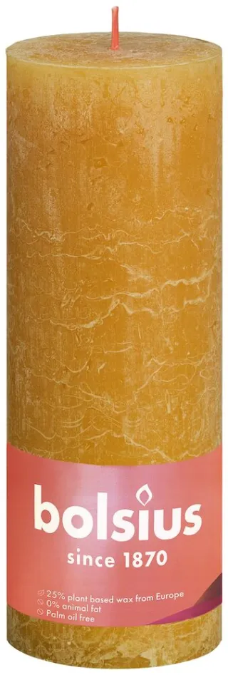 Bolsius rustiek stompkaars honeycomb yellow 190/68