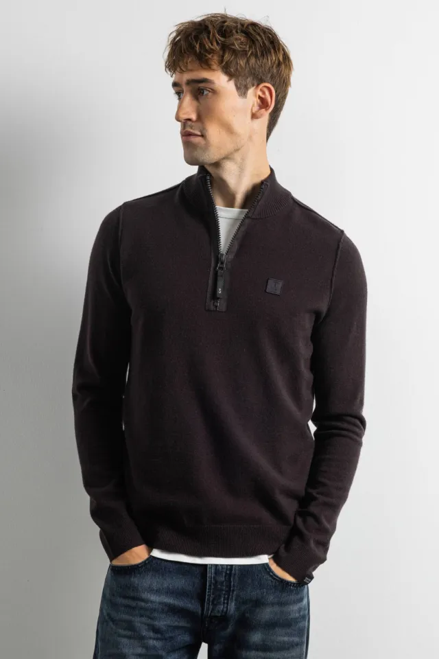 Butcher of Blue wollen regular fit gebreide trui - bruin