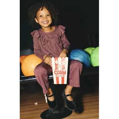 NAME IT MINI bootcut casual broek met glitters - donkerroze, foto 3