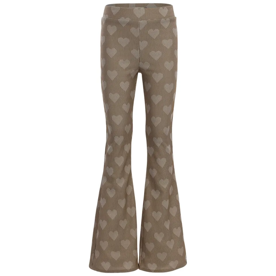 LOOXS little flared broek met hartjes beige, foto 3