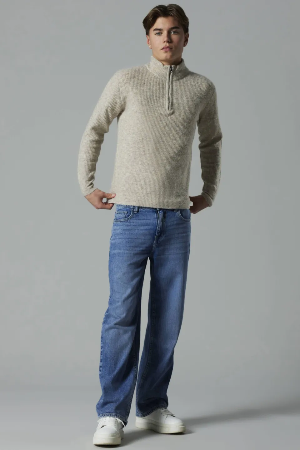 LMTD straight leg jeans - medium blue denim, foto 3