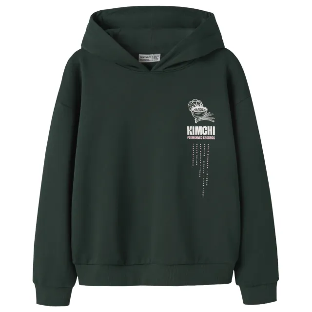 NAME IT KIDS sweater met backprint - donkergroen