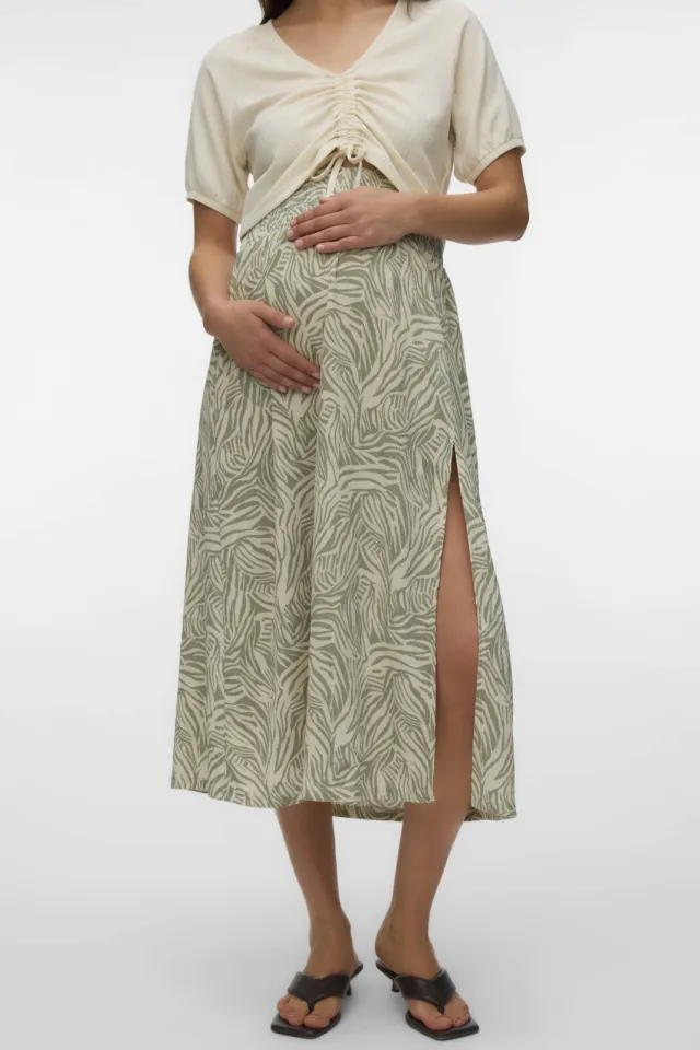 Mamalicious zwangerschaps midi rok groen, foto 3