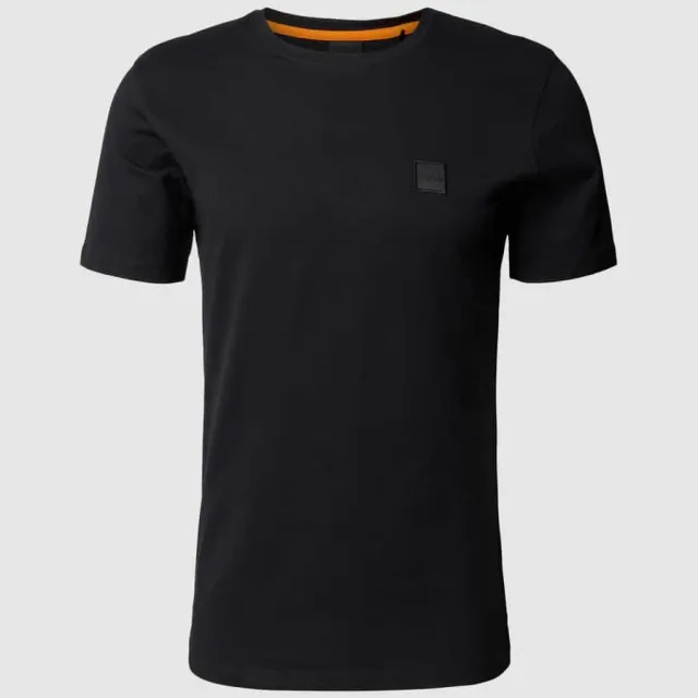 Boss T-shirt met labelprint, model 'Tales' zwart, foto 2