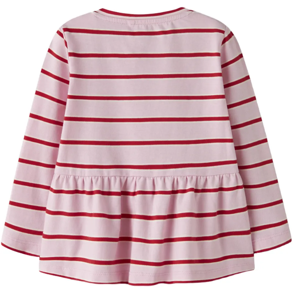 NAME IT MINI gestreepte longsleeve lichtroze lichtroze / rood, foto 3