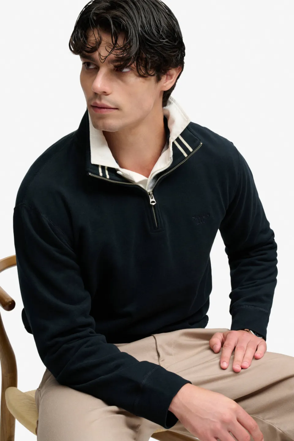Superdry relaxed fit trui - donkerblauw, foto 4