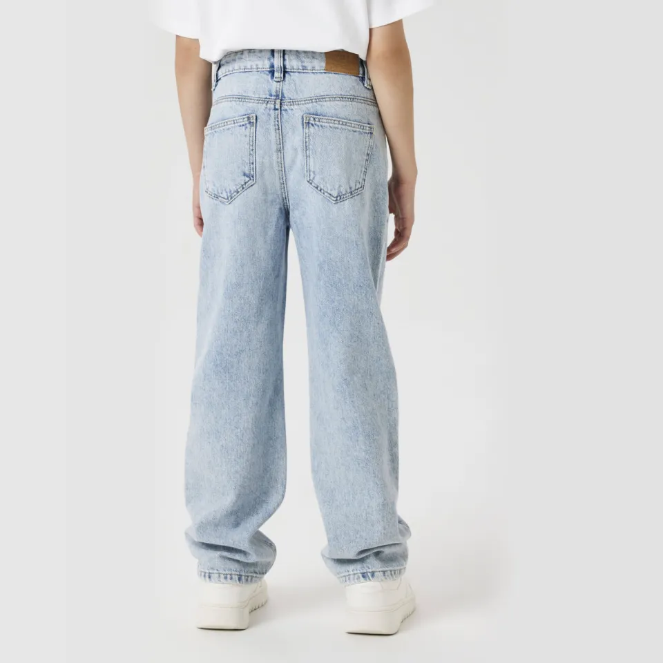 NAME IT KIDS straight jeans regular waist light blue bleached, foto 5