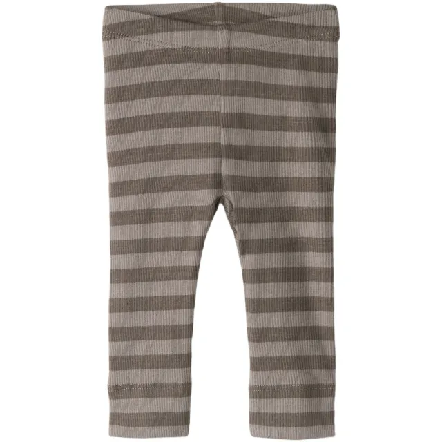 NAME IT BABY gebreide gestreepte legging bruin, foto 2