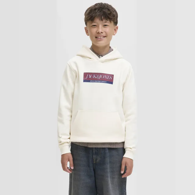 Jack & Jones JUNIOR hoodie wit Offwhite