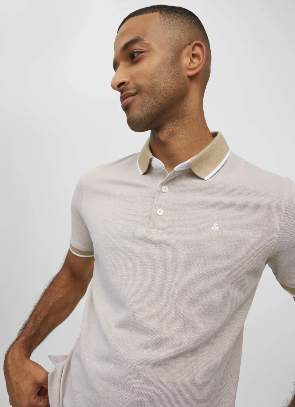 Jack & Jones ESSENTIALS slim fit polo JJEPAULOS beige, foto 5