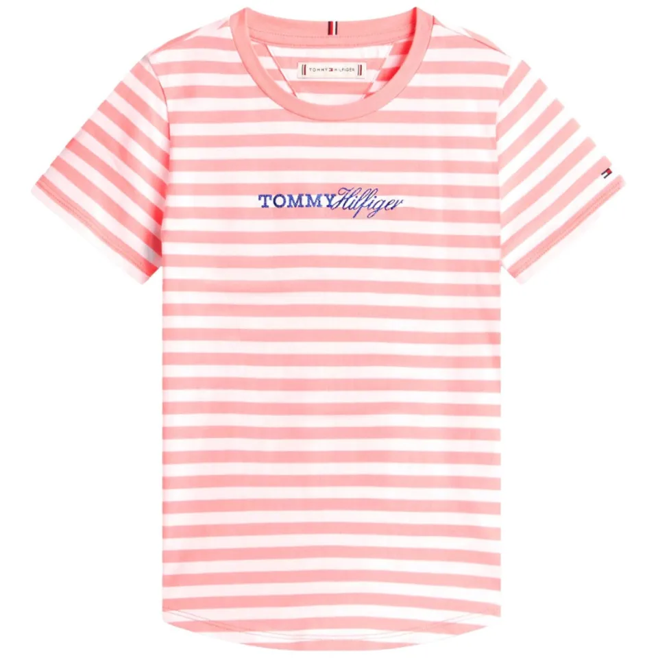 Tommy Hilfiger T-shirt + sweatshort roze/wit, foto 4