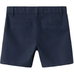 Mango Kids linnen chinoshort donkerblauw, foto 3
