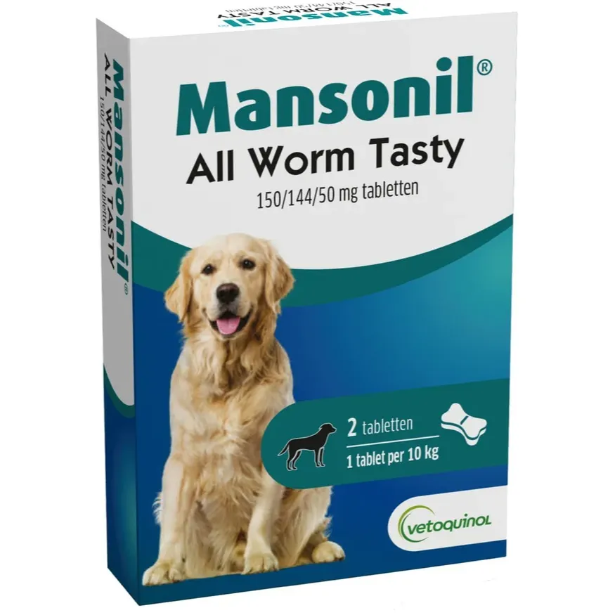 Mansonil All Worm Dog Tasty voor de hond 2 tabletten, foto 2