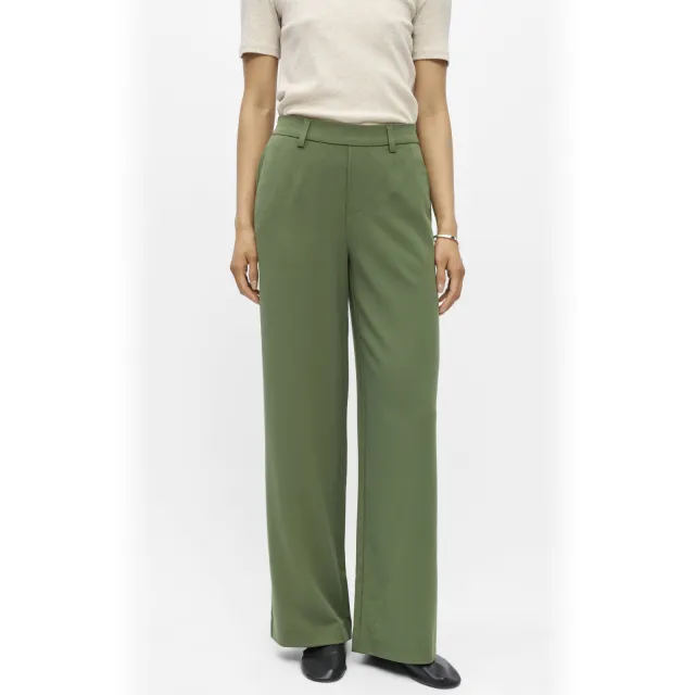 Object wide leg pantalon - groen, foto 3