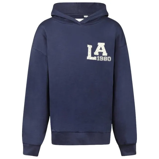 No Way Monday oversized hoodie met backprint - donkerblauw
