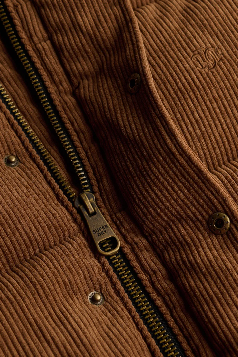 Superdry Premium Hood Cord Puffer corduroy winterjas donkerbruin dark tobacco brown, foto 6