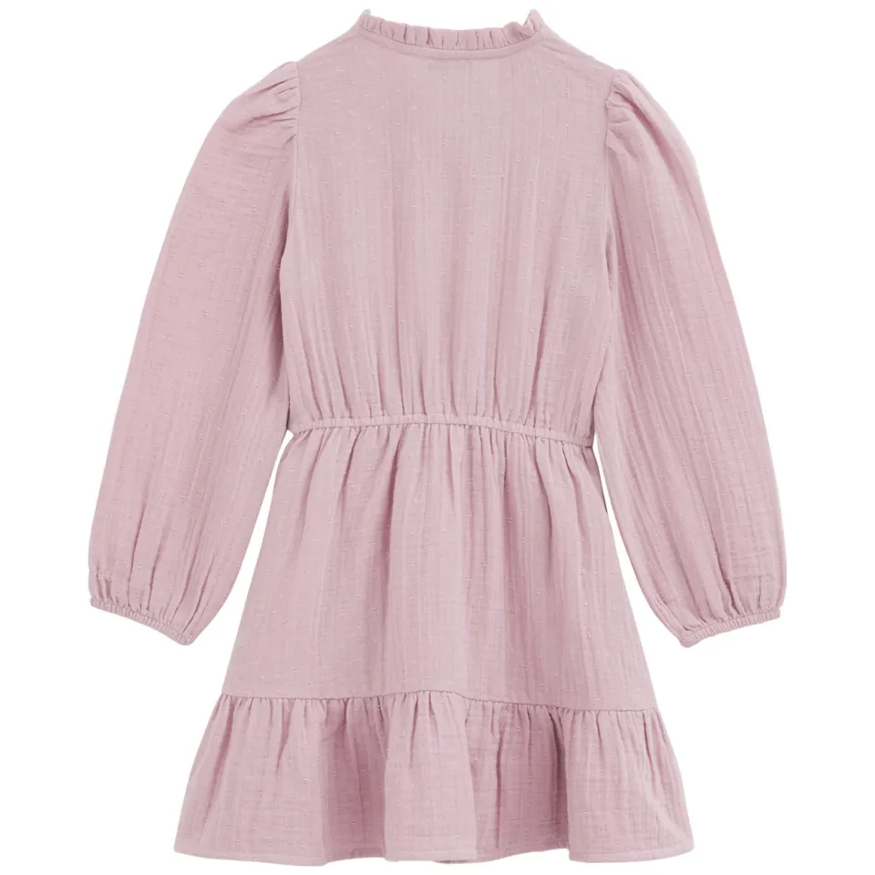 WE Fashion midi jurk met plooien roze, foto 4