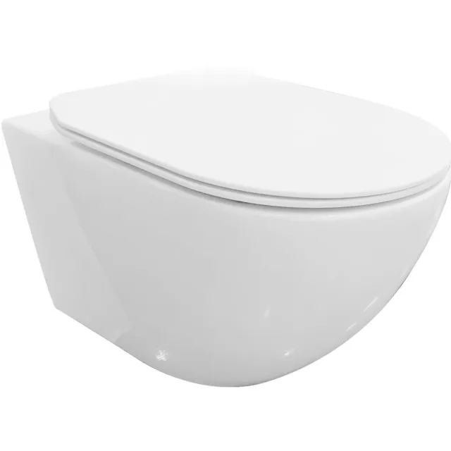 Best Design Wandcloset Best Design Guliano 55 Rimless Inclusief Zitting Glans Wit