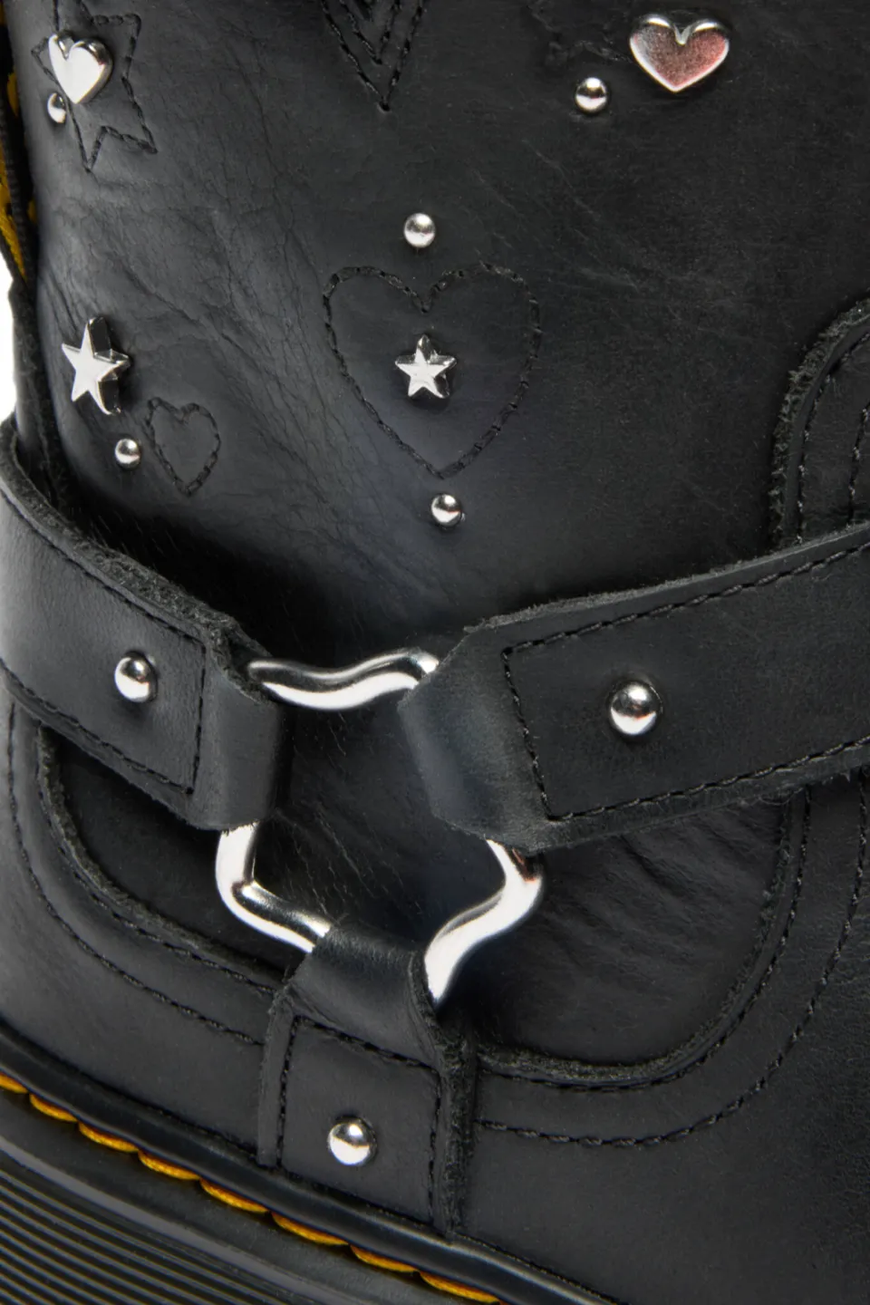 Dr. Martens Genaya Hs J leren enkelboots met profielzool en studs - zwart, foto 3