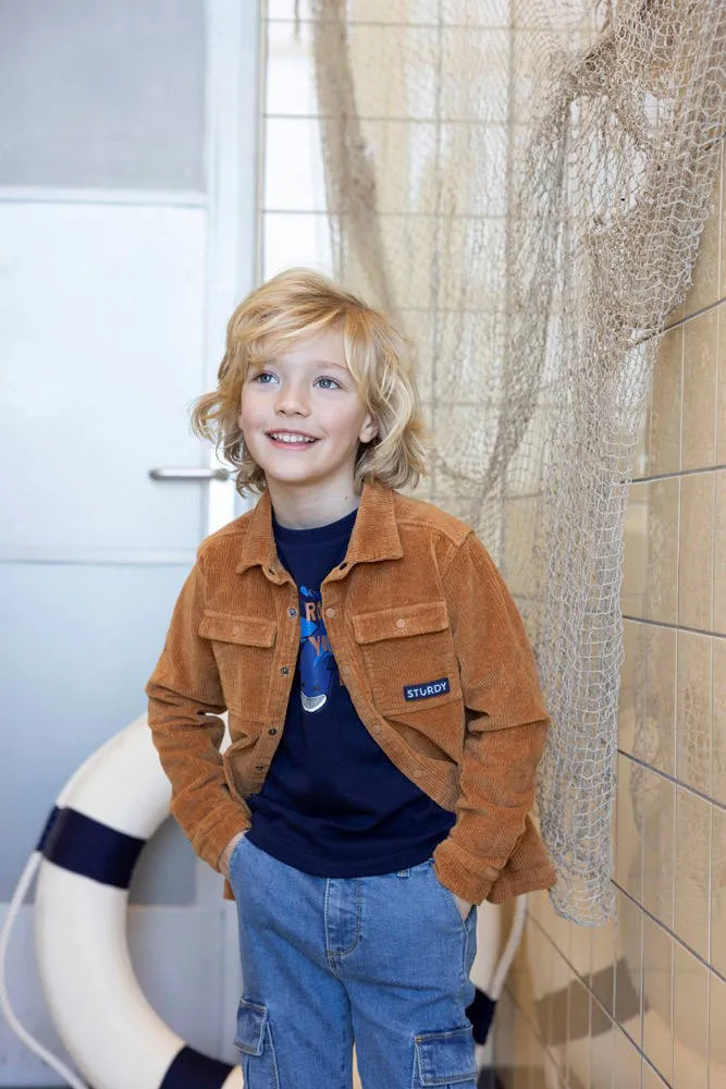 Sturdy corduroy overshirt bruin, foto 5