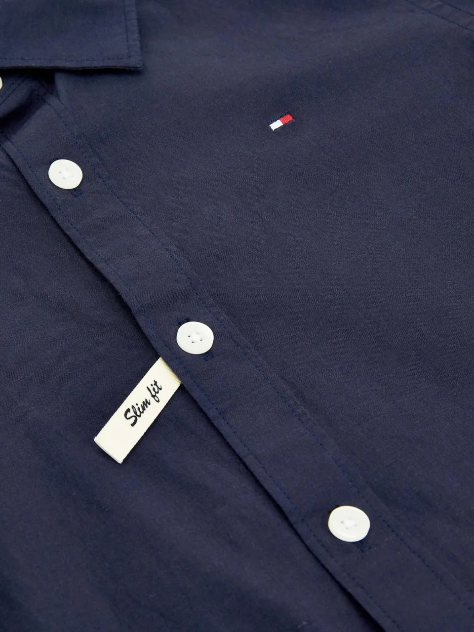 Tommy Hilfiger poplin overhemd donkerblauw, foto 3