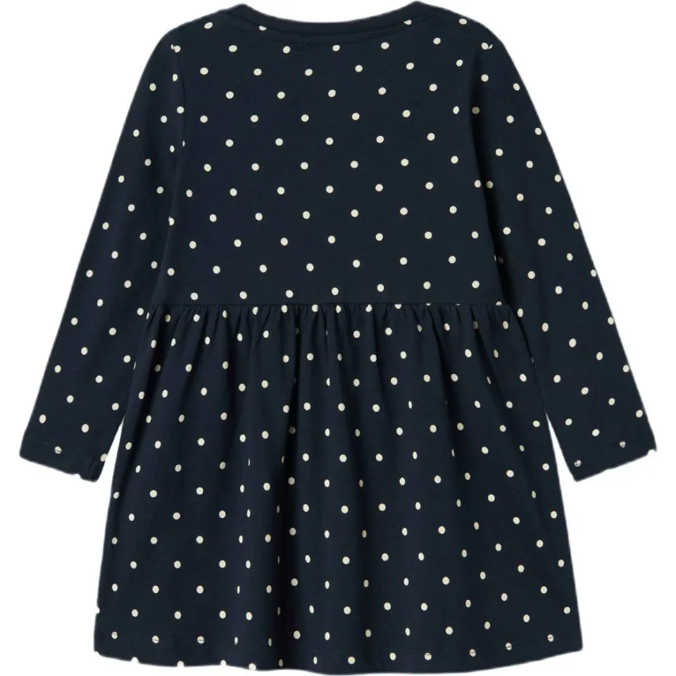 NAME IT mini jurk met stippen donkerblauw wit, foto 4