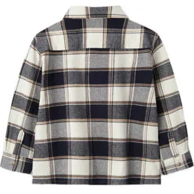 NAME IT MINI geruit overshirt donkerblauw Overhemd Jongens Katoen Klassieke kraag donkerblauw/bruin, foto 2