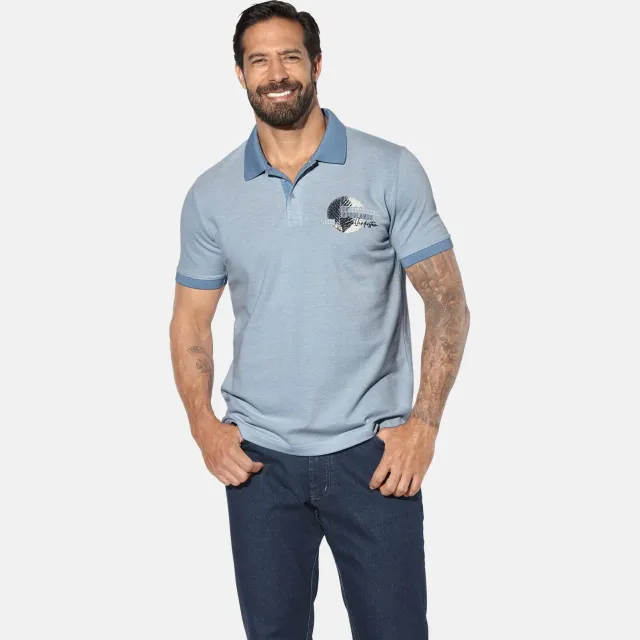 Jan Vanderstorm +FIT Collectie LINDHEIM loose polo Plus lichtblauw